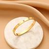 8K Gold Plated Stainless Steel Openable Crystal Cuff Bangle Bracelet for Mother Sister Wife Girlfriend