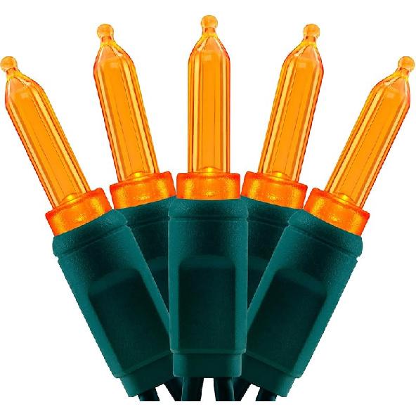 YULETIME 100 Multicolor One-Piece T5 LED Christmas Lights, 33 Ft High Waterproof UL Certified Green Wire String Lights (Multicolor)