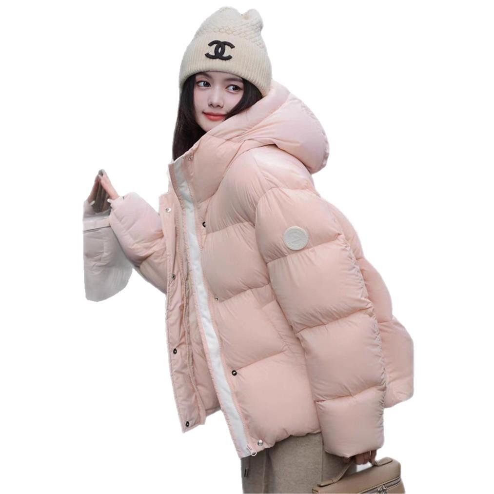 Fashion Short Down Jacket Women's High-end Hooded Thickened Armband Warm Puff Couple Bread Jacket