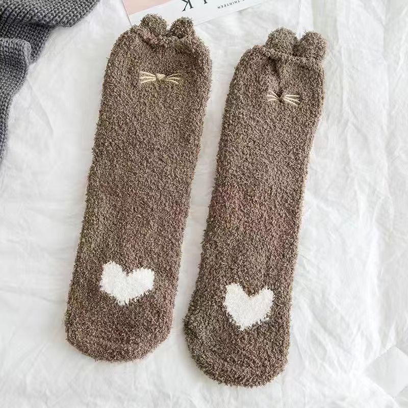New Thermal Slipper Ankle Socks Women Girls Short Socks Winter Plush Bed Socks Fleece Sock Boots Fluffy Soft Warm Lounge Socks