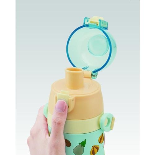Skater Children's Stainless Steel Water Bottle, Direct Drinking, 480ml, Totoro, Vegetable Color, Child-friendly, Lightweight Type, For Girls, Cold Sto