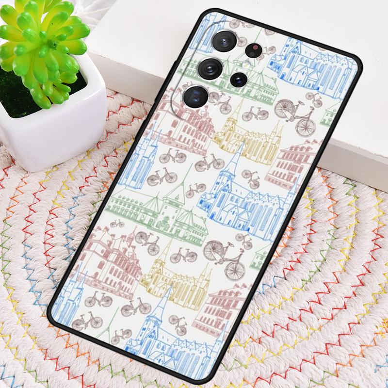 Mountainbike Wielrennen kunst Siliconen Telefoonhoesje Voor Samsung Galaxy note 10 pro S26 S25 S24 S23 S22 S21 Plus S25Ultra Capa Cover