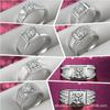 S925 Silver Simple T-Style Classic Six-Prong D Color Moissanite Ring with One or Two Carat Options