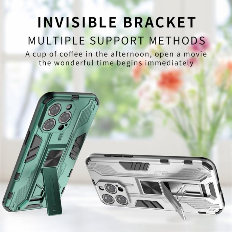 Armor Structure Shockproof Case For iPhone 15 14 13 12 Mini 11 Pro Max XS XR 8 7 6 Plus 8 7 6 G SE2 Holder Cover Magnetic Shell