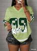 NUMMER 99 Sport T-Shirts Damen USA Stadt Aufdruck Kleidung Sommer Locker Übergröße T-Shirt oversize Kurzarm Freizeit Oberteile