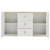 Sideboard LED Lighting, Modern Chest of Drawers 2 Doors & 3 Drawers, Adjustable Shelf, Ample Storage Space, Highboard Living Room, Dining Room, Hallway, White