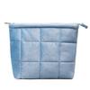 Fashion Velvet Cosmetic Bag Solid Color Large Capacity Quilted Storage Bag Lightweight Zipper Travel Toiletry Bag