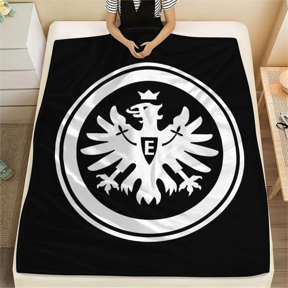 Coperta in Flanella Stampata Eintracht Frankfurt FC, morbida coperta per camera da letto divano, lavabile, merchandising tifosi di calcio, ottimo regalo.