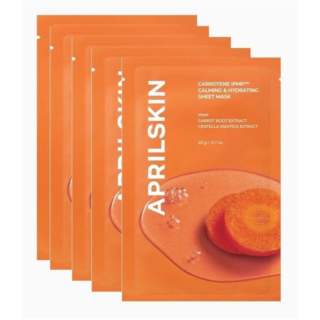 Aprilskin Carrotene IPMP Успокаивающая и увлажняющая тканевая маска Набор 20g x 5 Sheets