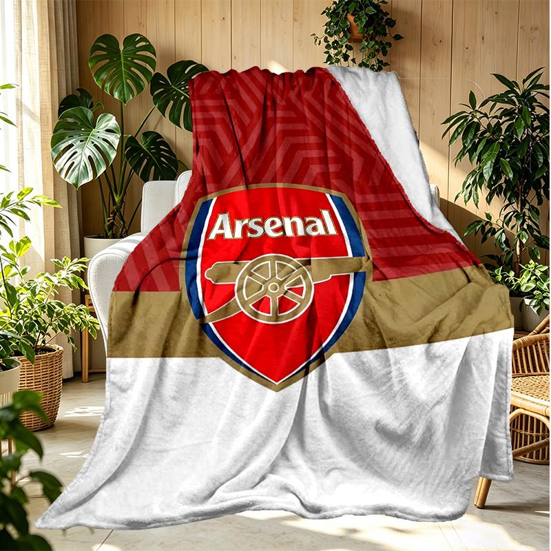 Arsenal F.C Pattern Blanket for Home Decoration, Bed, Sofa, Car Travel, Camping, Suitable for All Seasons, Birthday Christmas Gift