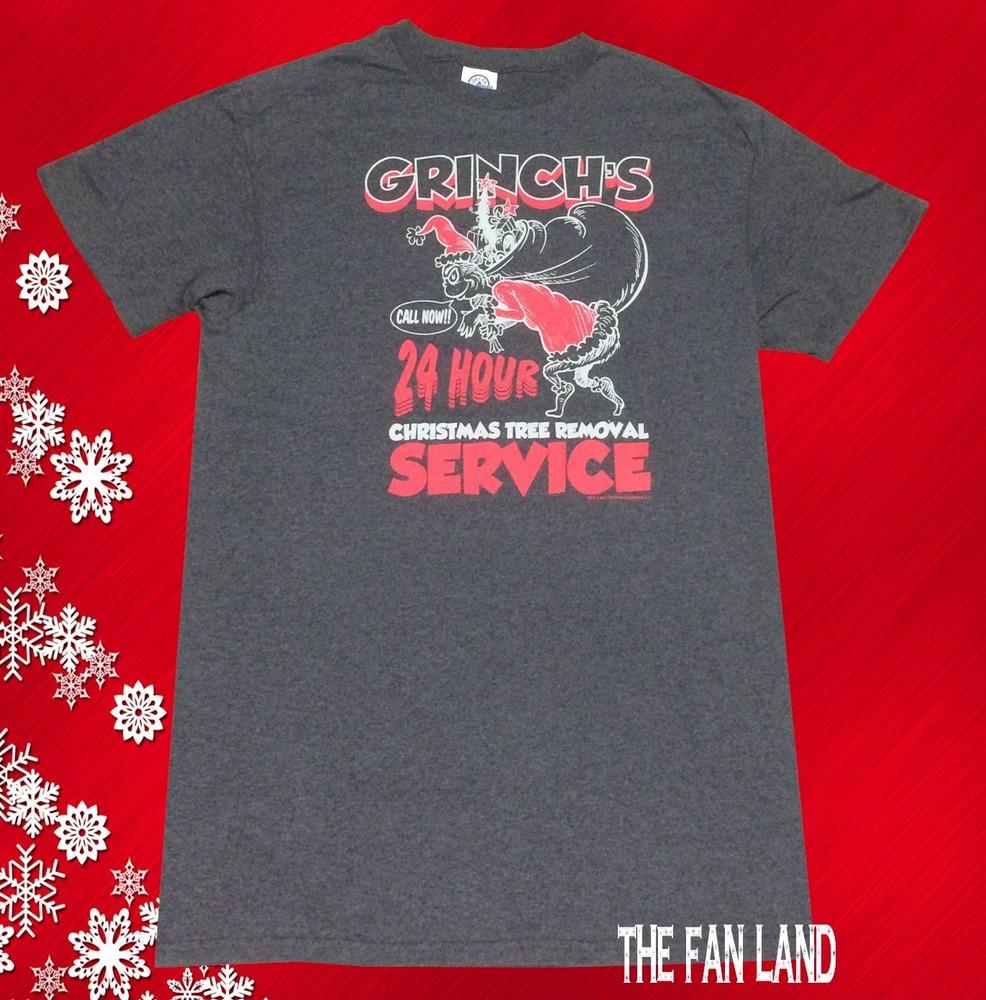 New Dr. Seuss The Grinch Christmas Tree Removal Service Mens Vintage Unisex T-Shirt XXXXL