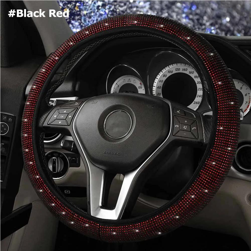 Coprivolante per auto con strass con protezione per volante Suv per auto scintillante in cristallo di diamante adatto per veicoli da 14,5-15 pollici