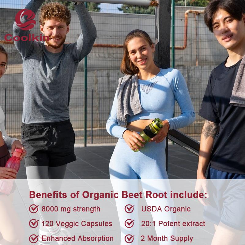 COOLKIN Organic Beetroot 20:1 Extract, equivalent to 8000 mg of fresh beetroot, aids digestion and lowers cholesterol.