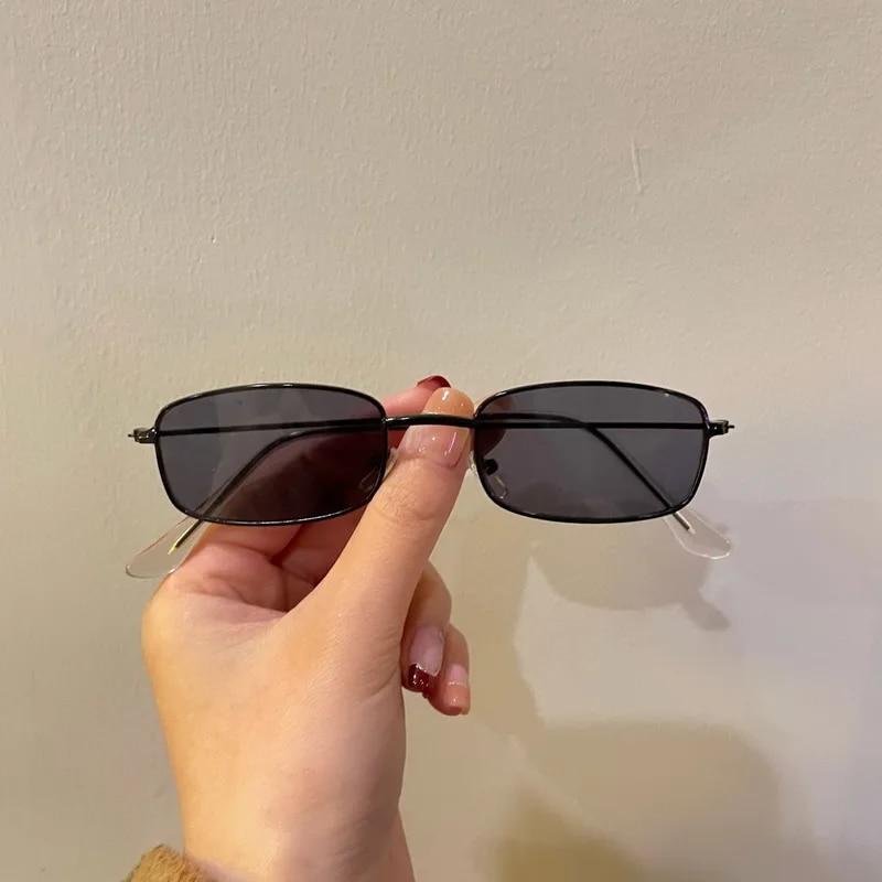 Mode Vintage Kleine Rechteck Metallrahmen Sonnenbrille Retro Bunte Linse Quadratische Sonnenbrille Männer Frauen UV400 Brillen