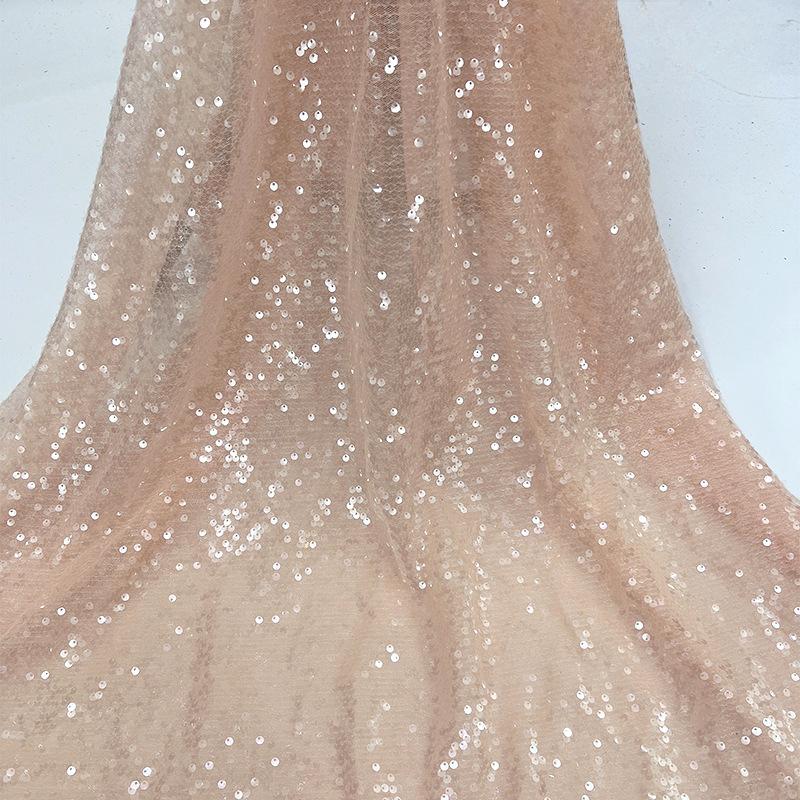 Tessuto di Pizzo Ricamato Full Paillettes Lucide Multicolore Materiale da Cucito Fai da Te per Abito da Sposa Tessuto Decorativo per Abbigliamento