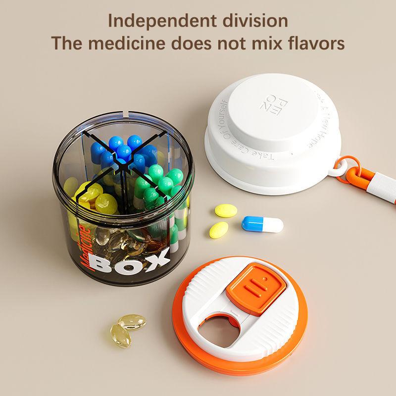 Pill Box Pill Case 4 Grids Tablet Pill Organizer Case Dispenser Travel Tablet Holder Container Medicine Drug Storage Box