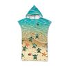 Microfiber Sea Turtle Printing Changing Robe Bath Towel Outdoor Hooded Beach Towel Poncho Women Swimming Diving Bathrobe Cloak