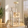 Solid Wood Multi-Layer Cat Condo with High Jump Platform & Sisal.