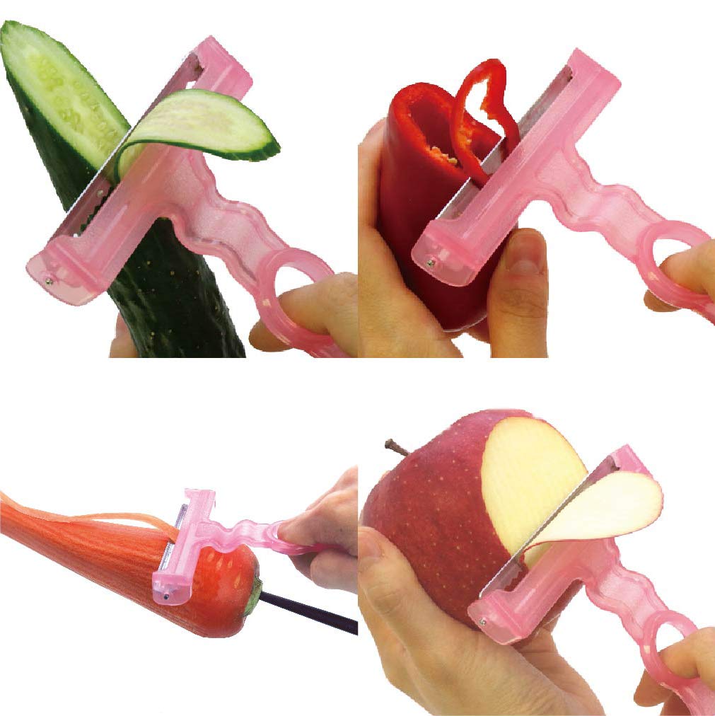 Nonoji Root Vegetable Frill Salad Milky x x cm Peeler, Shaverina, Pink, FSP-01P, Approx. 17.6 9.8 1.6