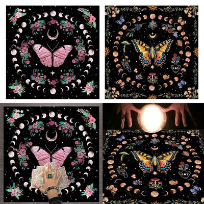 Telo Altare Tarot Quadrato in Flanella Tappetino per Giochi da Tavolo Tappetino per Oracoli Astrologici Copritavolo Tappetino per Carte Tovaglia per Divinazioni