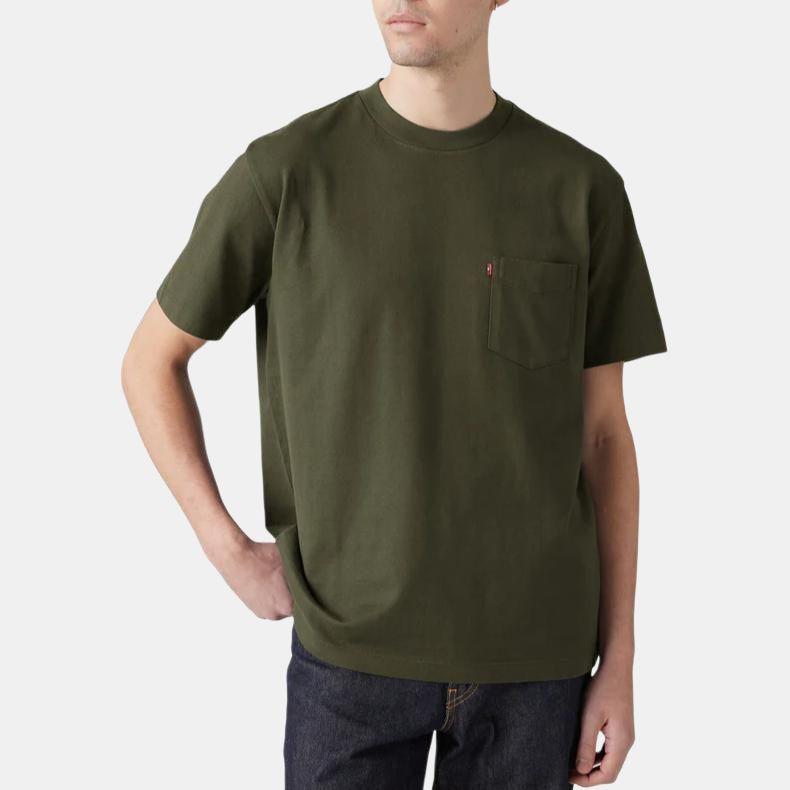 Levis Bequemes Vielseitiges Lässiges Schweres Taschen-T-Shirt mit Kurzen Ärmeln für Herren Oberteile A8605-0013