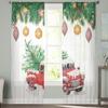 Weihnachts-LKW Weihnachtsbaum Tüll Vorhänge Küche Tür Vorhang Chiffon Sheer Voile Weihnachten Vorhänge für Wohnzimmer