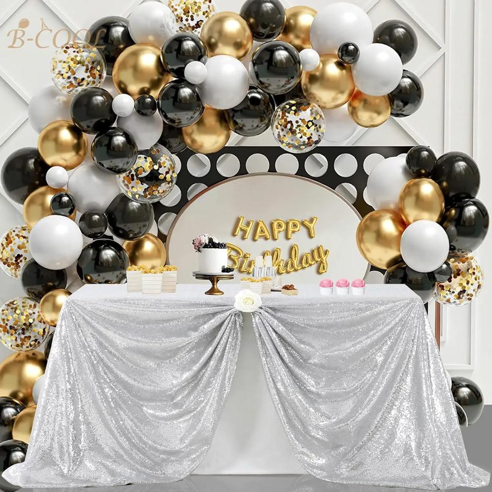 Rectangular Party Sequin Tablecloth Sparkling Table Decoration Practical Dinner Table Cover Hotel