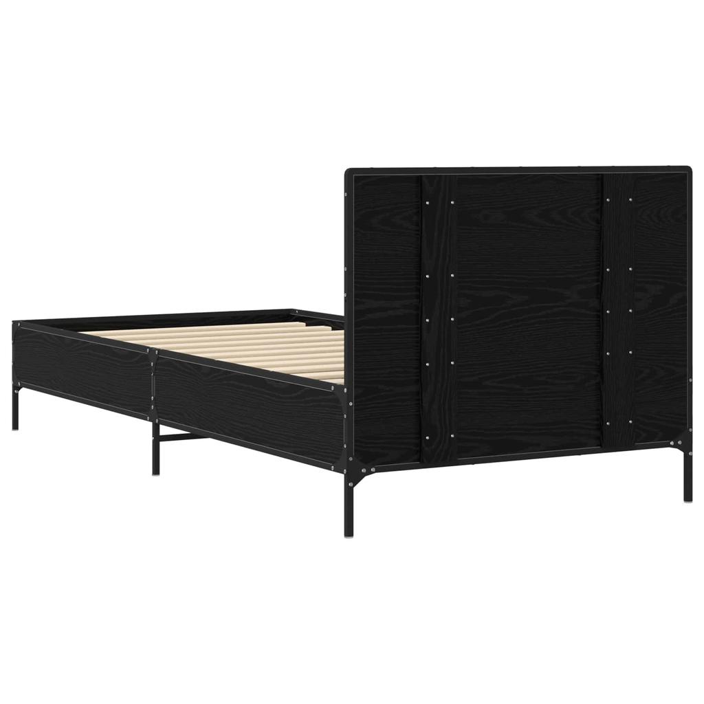 Bed Frame with Headboard Black Oak 80 x 200 cm