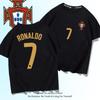Tricou cu mânecă scurtă echipa națională Portugalia C Ronaldo vară antrenament haine fotbal tineret bumbac pur larg haine de antrenament cu mânecă scurtă