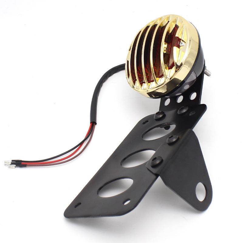 

Harley-Compatible Off-Road Motorcycle Retro License Plate Holder with LED Taillight