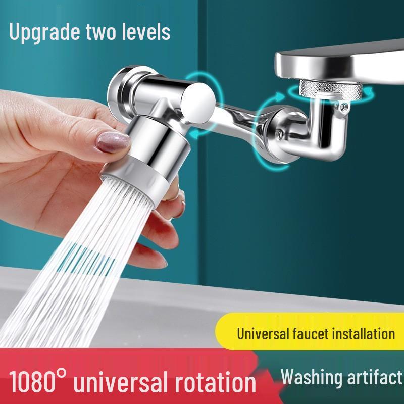 Universal Rotating Mechanical Arm Faucet Extender for Bathroom Basin