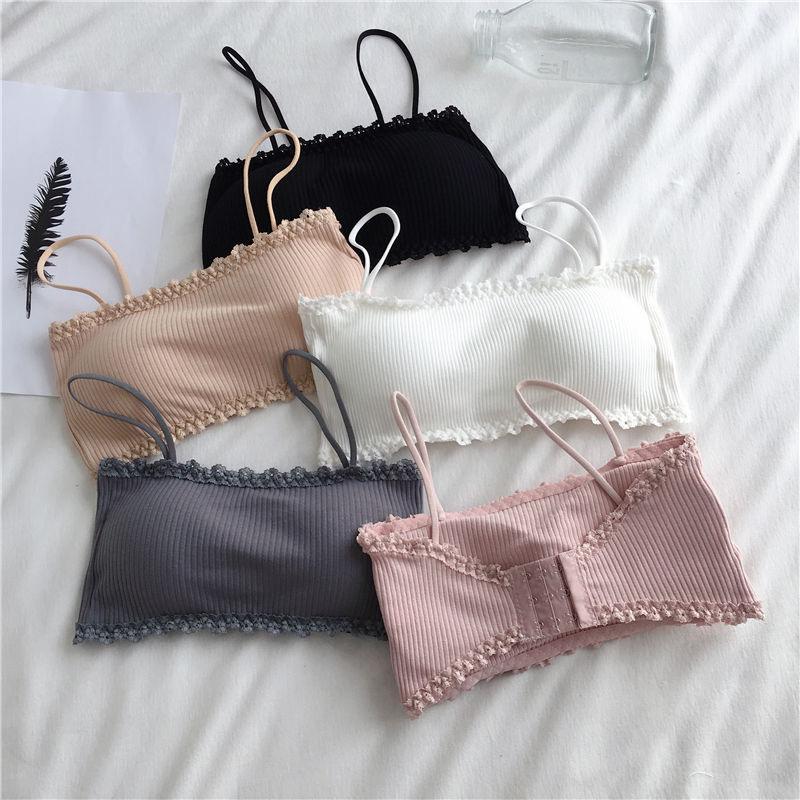 Pure Cotton Strapless Tube Top with Chest Pad – Beautiful Back Design, No Underwire, Row Buckle Closure – Ideal for Students