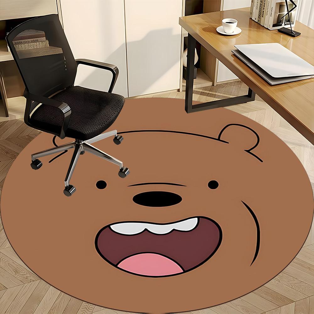 1pc We Bare Bears Friends Office Round Area Rug, Under Office Chairs Bedroom Living Room Home Decor  a1022188