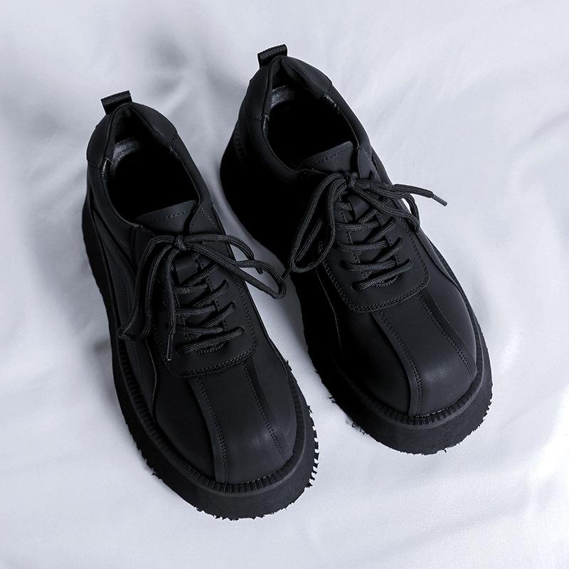 

Кожаные туфли мужские весенне-осенние деловые костюмы молодежные с большой головой в гонконгском стиле студенческие свадебные женихи на платформе ботинки Martin 20255-R 38 чёрный