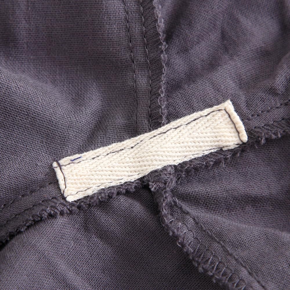 SISOFTLY Sleeve Jinbei Plain Double Gauze Set Washable Summer Kimono Samue Pajama Set [SISOFTLY] Men's 3/4 Spring/Summer Men's (Gray 03, XL)