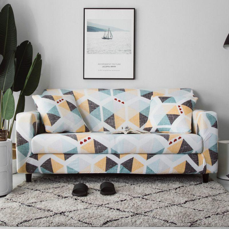 High-quality Wrinkle Resistant Sofa Cover Stretch Slipcover With Beautiful Floral Leaves Print