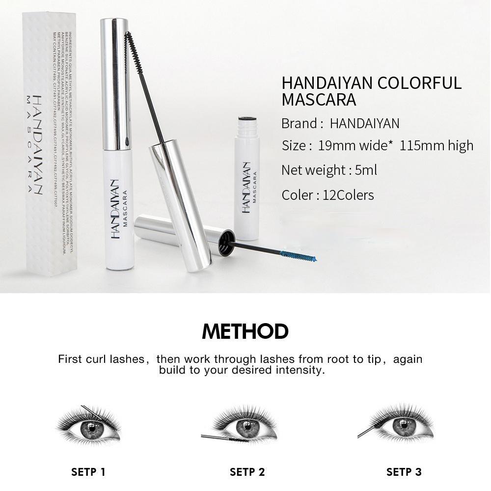 Fibră de mătase 4D Impermeabil Gene de lungă durată Mascara colorată Machiaj pentru ochi Cosmetic