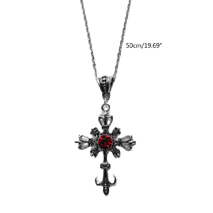 Red Zircon Necklace Women Sweater Chain Female Hip-hop Non-fading Jewelry