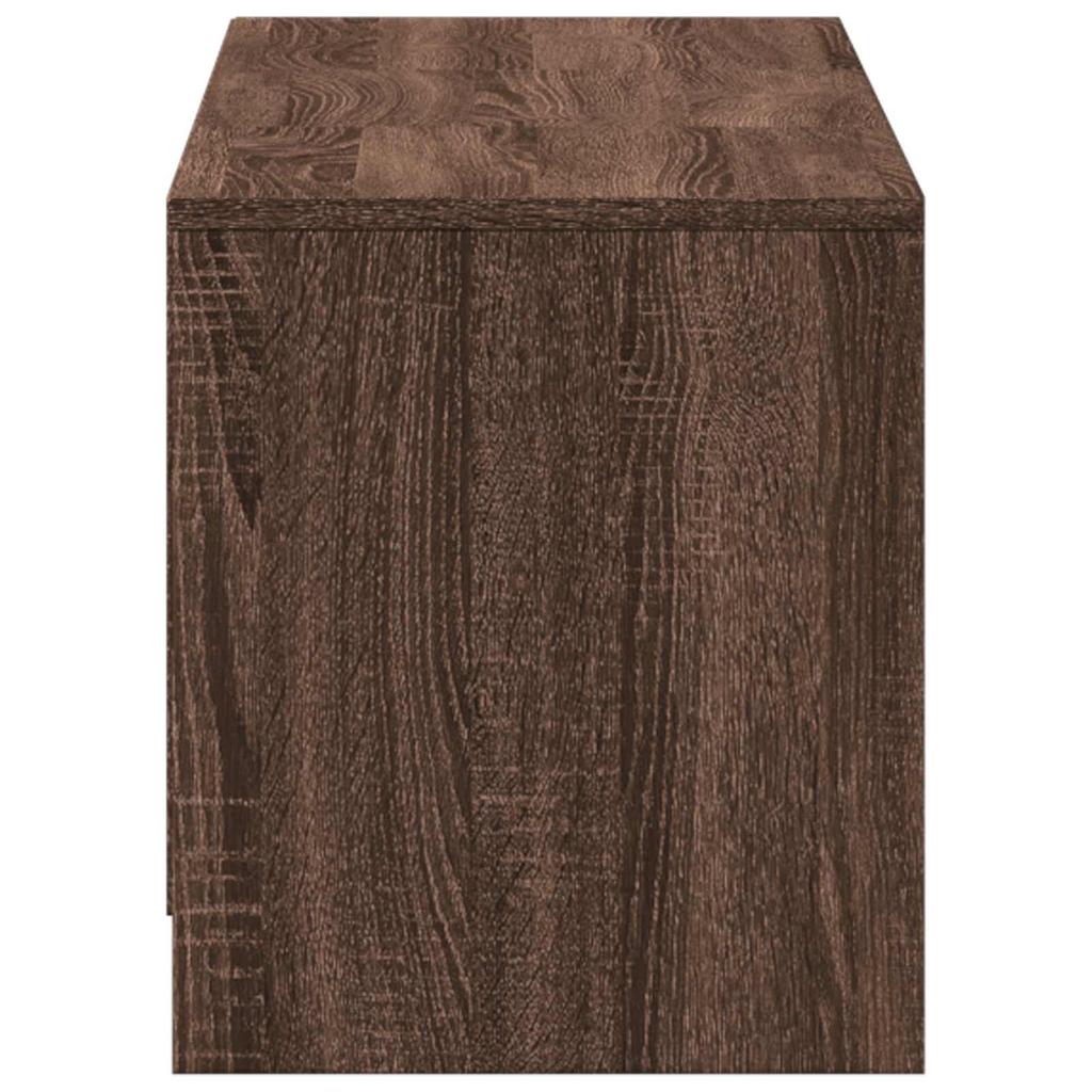 TV Stand with LED Lighting Brown Oak Effect 140 X 34 X 40 Cm