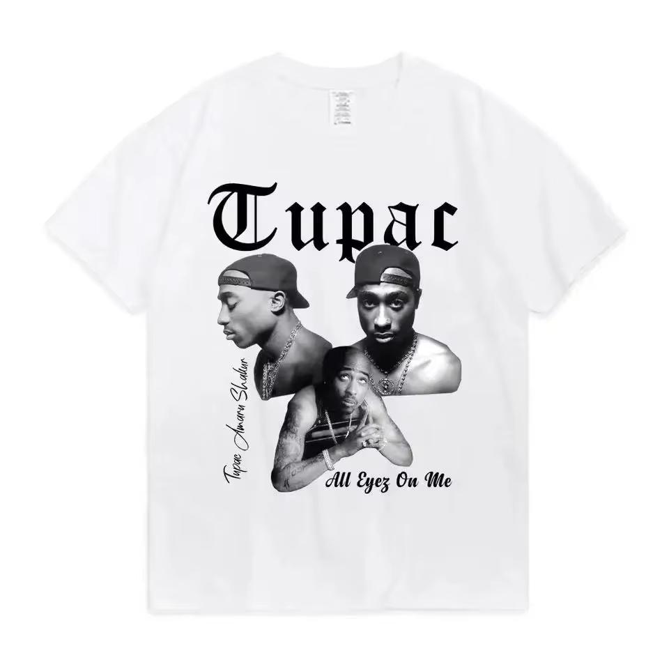 

Rap Singer Tupac 2pac Hiphop Streetwear Oversized Sleeve Tshirt 2025 Summer Fashion Unisexs and WOMENs Kids Cotton Tshirt 4XL