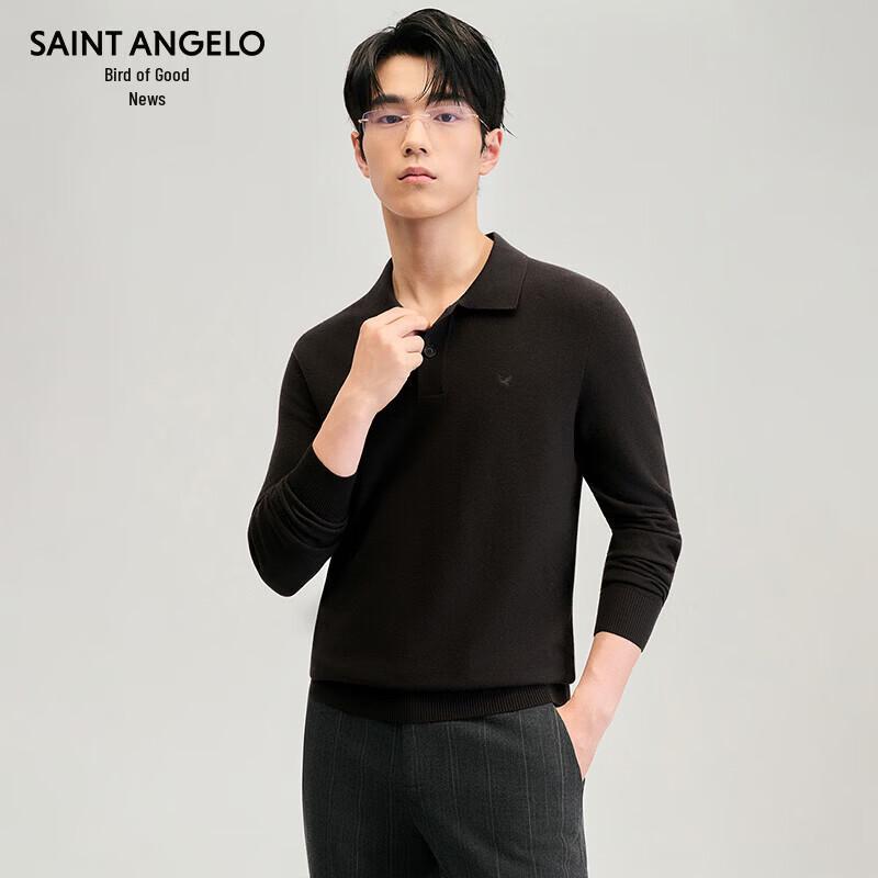 Baoxiniao Men's Business Casual Wool Blend Polo Sweater