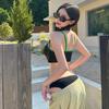 Korean Style Color Block Bikini - Sexy Tank Top & Towel Fabric for Women
