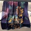 Elegant Women' Large Silk Scarf As a Gift 180x90 Black Beige