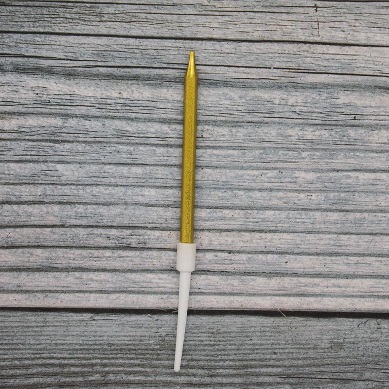 New Gold-plated Color Boxed Pencils, 8-piece Cake Candles, Electroplated Polished Gold and Silver Party Candles