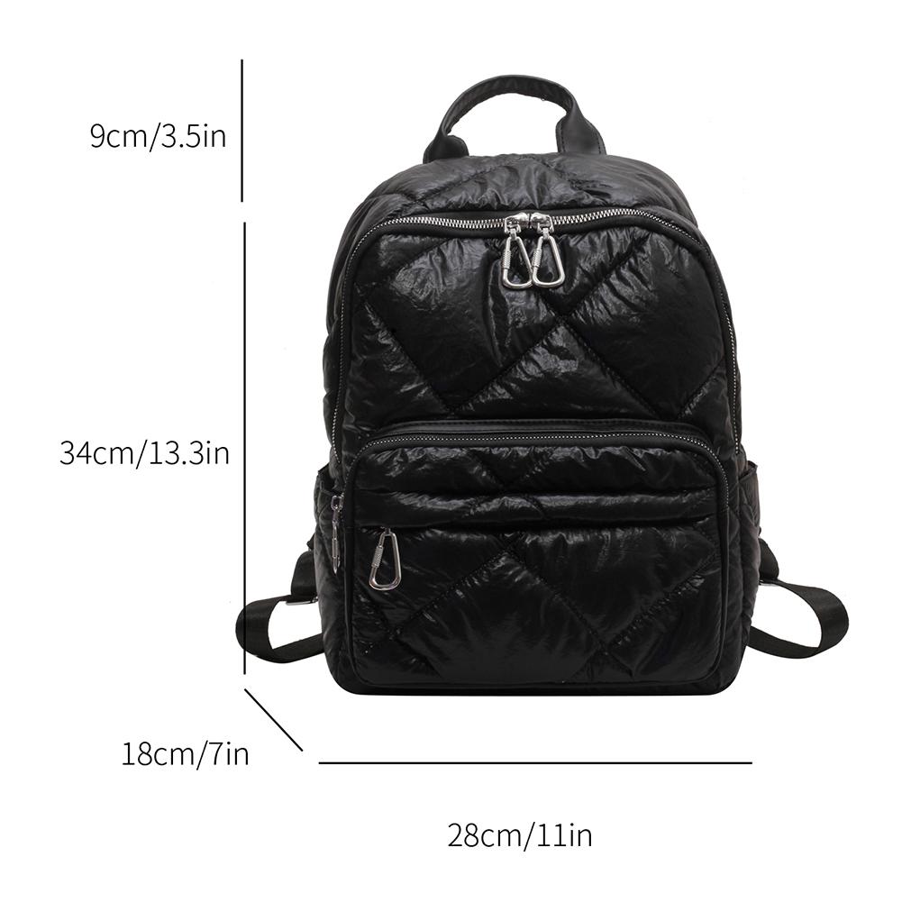 

Стеганые рюкзаки с хлопковой подкладкой, нейлоновые женские рюкзаки с ромбовидным узором, зимние повседневные водонепроницаемые дорожные сумки на плечо для женщин