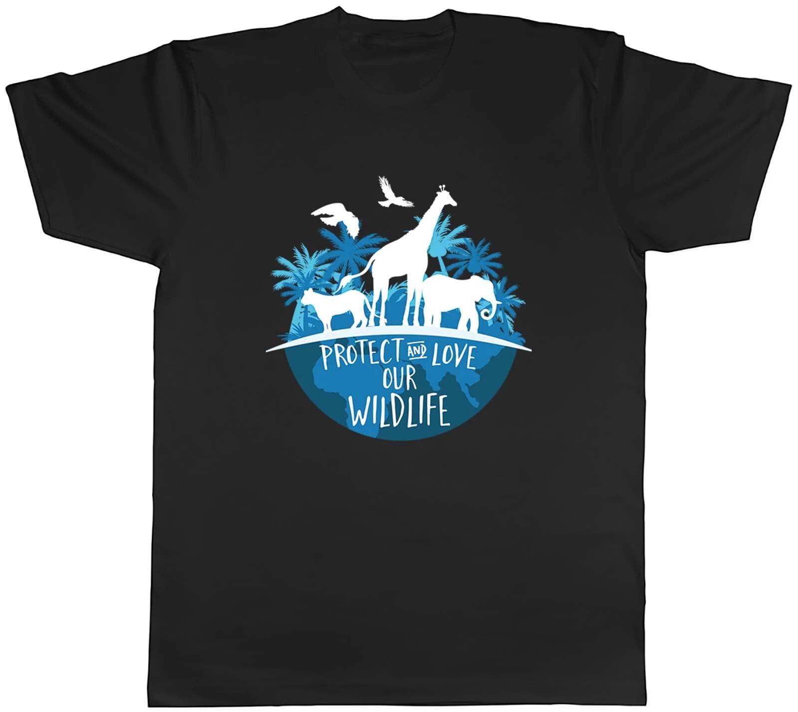 Wildlife Mens T-Shirt Protect and Love Animal Lover Unisex Tee Gift XXXXL