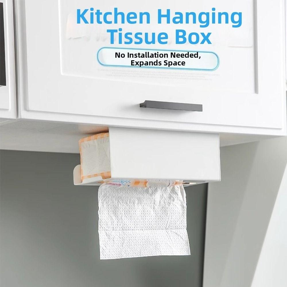 Moisture-proof Hanging Tissue Holder Punch-Free Paper Towel Rack  Kitchen Cabinet Doors