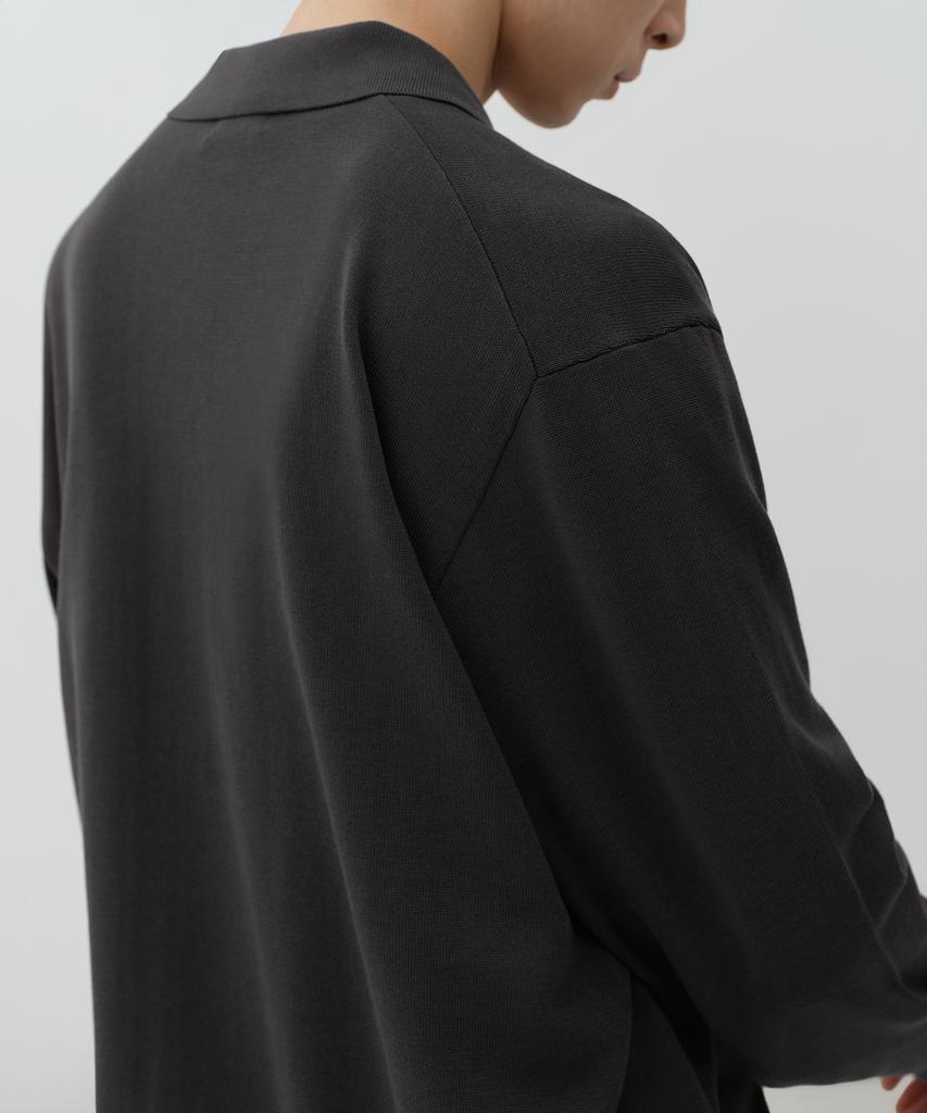Musinsa Standard Washable Supima Cotton Collared Cardigan [Dark Gray]