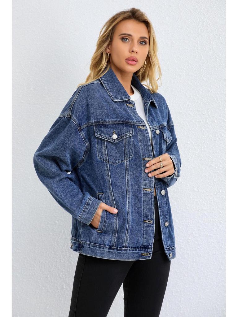 New European and American Style Women's Versatile Denim Jacket - Spring/Autumn Loose Fit