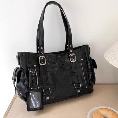 Sweet Cool Large Capacity Tote Handbags for Women Y2K Locomotive Shoulder Bags High Quality Ladies Crossbody Bag with Purse